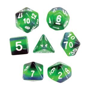7-Piece Polyhedral Dice Set: Shades of Green